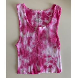 pink tie dye tank top